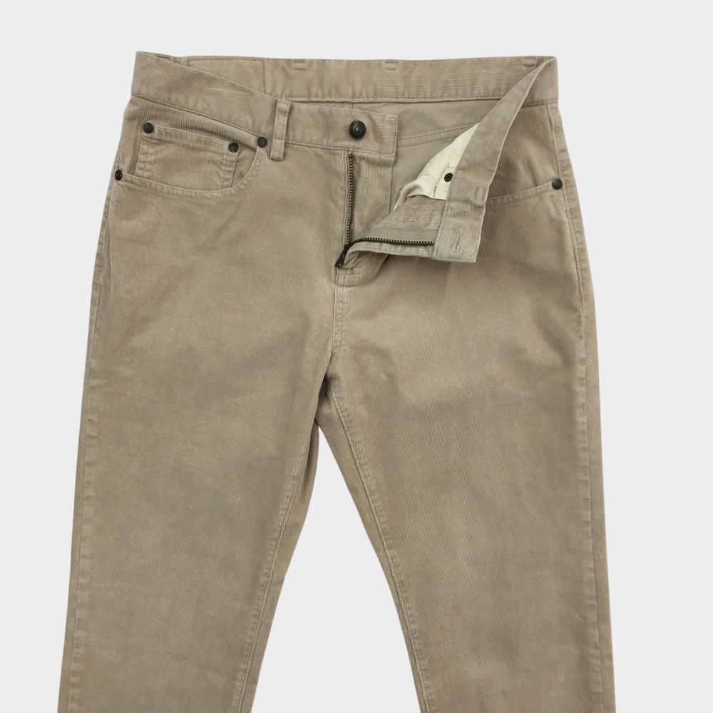 Brooks Brothers Mens 32x32 Corduroy Pants Khaki Tan Slim Straight Stretch Casual